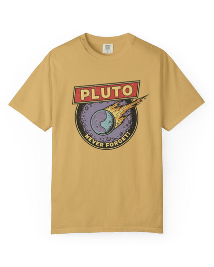 The 'Pluto, Never Forget!' Deco  Unisex Garment-Dyed T-shirt