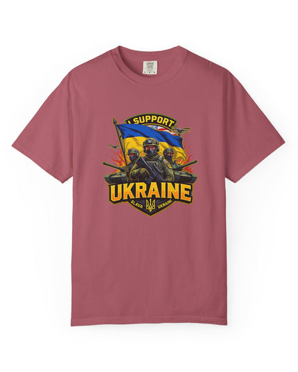The 'I Support Ukraine!'  Cart,  Unisex Garment-Dyed T-shirt