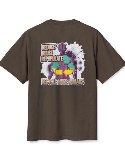 The 'Recycle More Humans' v1 T-Shirt, Eco-Friendly Graphic Tee, Save the Earth Apparel, Sustainable Clothing, Upcycled Materials Shirt