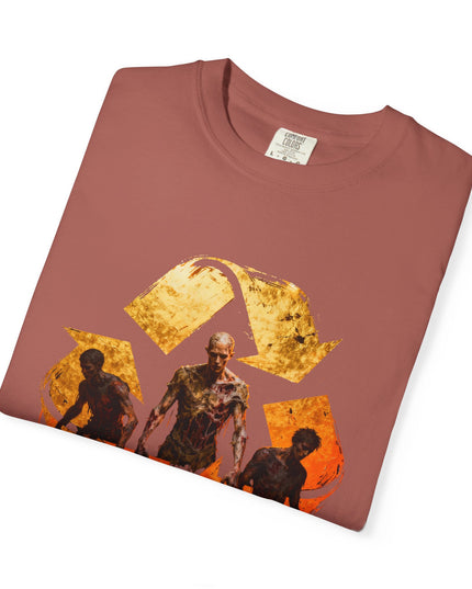 The 'Recycle More Humans!' Fire  Unisex Garment-Dyed T-shirt