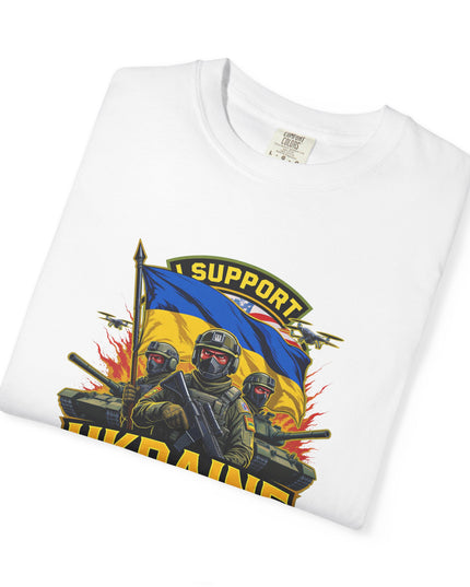 The 'I Support Ukraine!'  Cart,  Unisex Garment-Dyed T-shirt