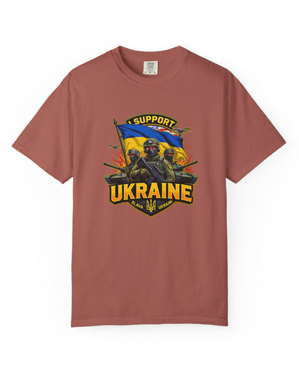 The 'I Support Ukraine!'  Cart,  Unisex Garment-Dyed T-shirt