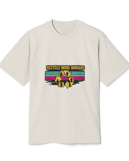 The 'Recycle More Humans' v1 T-Shirt, Eco-Friendly Graphic Tee, Save the Earth Apparel, Sustainable Clothing, Upcycled Materials Shirt