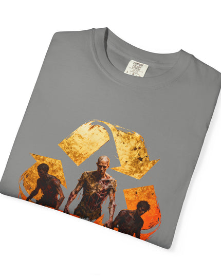 The 'Recycle More Humans!' Fire  Unisex Garment-Dyed T-shirt