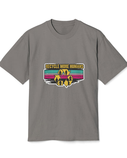 The 'Recycle More Humans' v1 T-Shirt, Eco-Friendly Graphic Tee, Save the Earth Apparel, Sustainable Clothing, Upcycled Materials Shirt