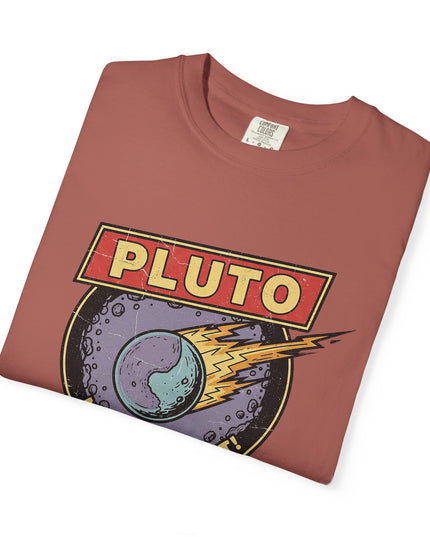 The 'Pluto, Never Forget!' Deco  Unisex Garment-Dyed T-shirt