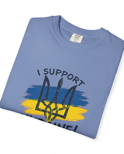 The 'I Support Ukraine!' Trident  Unisex Garment-Dyed T-shirt