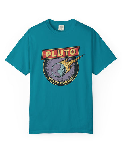 The 'Pluto, Never Forget!' Deco  Unisex Garment-Dyed T-shirt