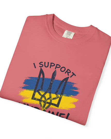 The 'I Support Ukraine!' Trident  Unisex Garment-Dyed T-shirt