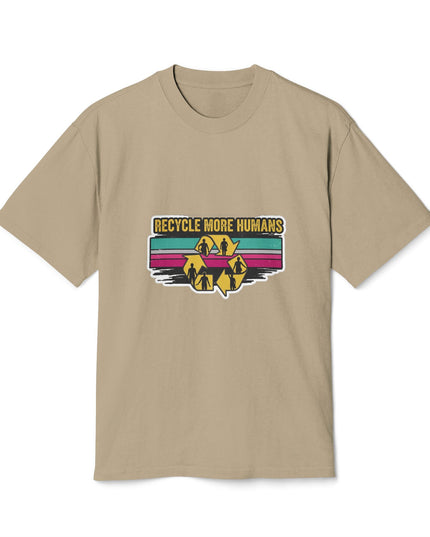 The 'Recycle More Humans' v1 T-Shirt, Eco-Friendly Graphic Tee, Save the Earth Apparel, Sustainable Clothing, Upcycled Materials Shirt