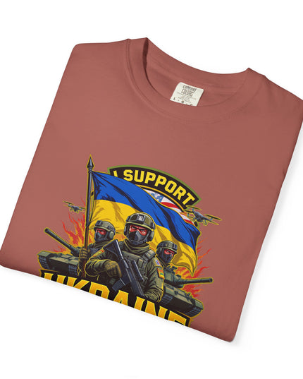 The 'I Support Ukraine!'  Cart,  Unisex Garment-Dyed T-shirt