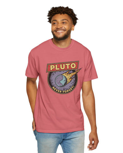 The 'Pluto, Never Forget!' Deco  Unisex Garment-Dyed T-shirt