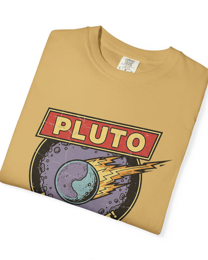 The 'Pluto, Never Forget!' Deco  Unisex Garment-Dyed T-shirt