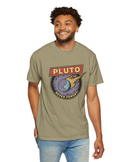 The 'Pluto, Never Forget!' Deco  Unisex Garment-Dyed T-shirt