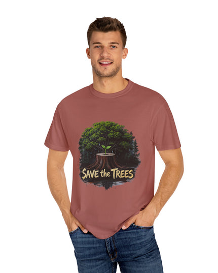 The  'Save The Trees!'  Crying Trees Unisex Garment-Dyed T-shirt