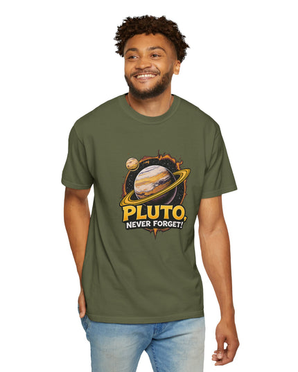 The 'Pluto, Never Forget!' Cart  Unisex Garment-Dyed T-shirt