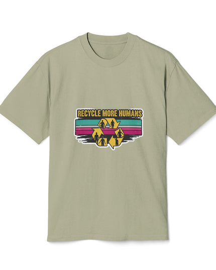 The 'Recycle More Humans' v1 T-Shirt, Eco-Friendly Graphic Tee, Save the Earth Apparel, Sustainable Clothing, Upcycled Materials Shirt