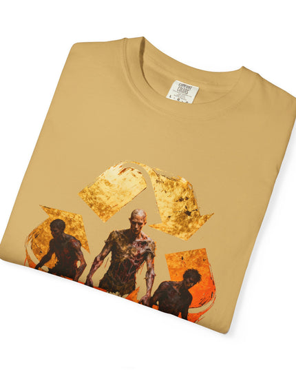 The 'Recycle More Humans!' Fire  Unisex Garment-Dyed T-shirt