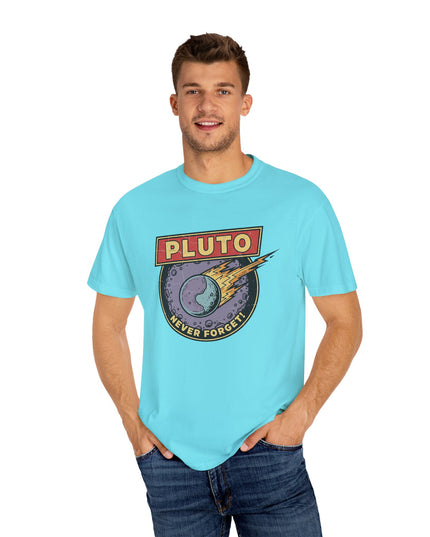 The 'Pluto, Never Forget!' Deco  Unisex Garment-Dyed T-shirt