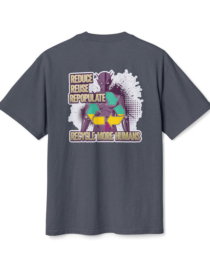 The 'Recycle More Humans' v1 T-Shirt, Eco-Friendly Graphic Tee, Save the Earth Apparel, Sustainable Clothing, Upcycled Materials Shirt