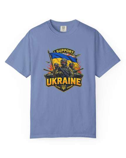 The 'I Support Ukraine!'  Cart,  Unisex Garment-Dyed T-shirt