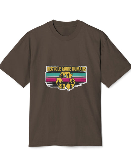 The 'Recycle More Humans' v1 T-Shirt, Eco-Friendly Graphic Tee, Save the Earth Apparel, Sustainable Clothing, Upcycled Materials Shirt