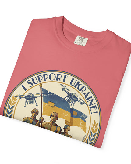 The 'I Support Ukraine!'  Deco, Unisex Garment-Dyed T-shirt