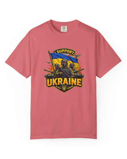 The 'I Support Ukraine!'  Cart,  Unisex Garment-Dyed T-shirt