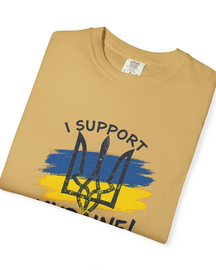 The 'I Support Ukraine!' Trident  Unisex Garment-Dyed T-shirt