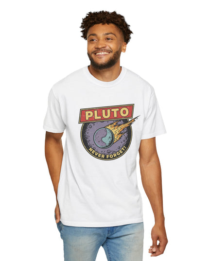 The 'Pluto, Never Forget!' Deco  Unisex Garment-Dyed T-shirt