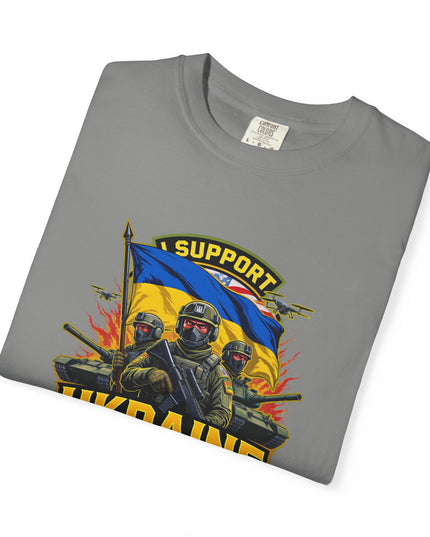 The 'I Support Ukraine!'  Cart,  Unisex Garment-Dyed T-shirt