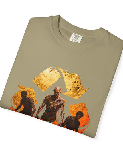 The 'Recycle More Humans!' Fire  Unisex Garment-Dyed T-shirt