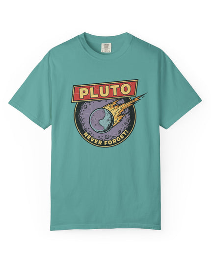 The 'Pluto, Never Forget!' Deco  Unisex Garment-Dyed T-shirt
