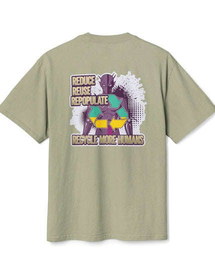 The 'Recycle More Humans' v1 T-Shirt, Eco-Friendly Graphic Tee, Save the Earth Apparel, Sustainable Clothing, Upcycled Materials Shirt