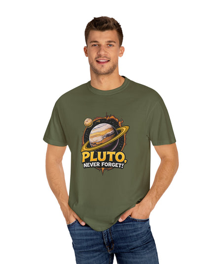 The 'Pluto, Never Forget!' Cart  Unisex Garment-Dyed T-shirt