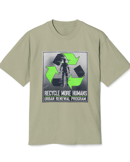 The 'Recycle More Humans' v2 T-Shirt, Eco-Friendly Graphic Tee, Save the Earth Apparel, Sustainable Clothing, Upcycled Materials Shirt