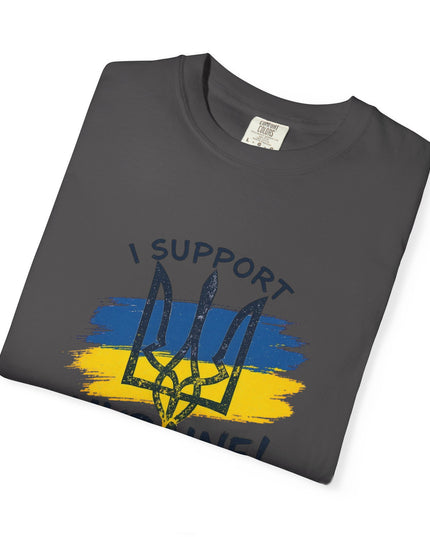 The 'I Support Ukraine!' Trident  Unisex Garment-Dyed T-shirt