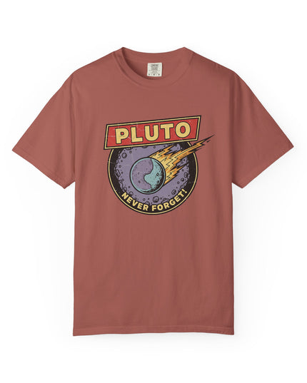 The 'Pluto, Never Forget!' Deco  Unisex Garment-Dyed T-shirt