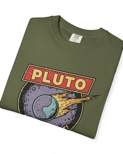 The 'Pluto, Never Forget!' Deco  Unisex Garment-Dyed T-shirt