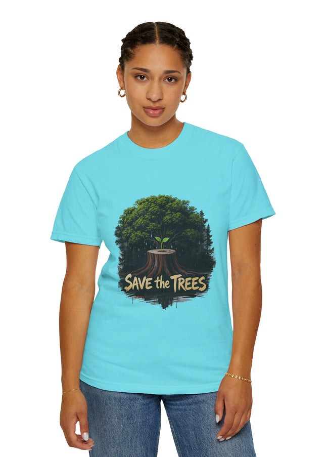 The  'Save The Trees!'  Crying Trees Unisex Garment-Dyed T-shirt