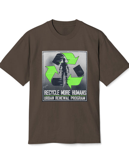 The 'Recycle More Humans' v2 T-Shirt, Eco-Friendly Graphic Tee, Save the Earth Apparel, Sustainable Clothing, Upcycled Materials Shirt