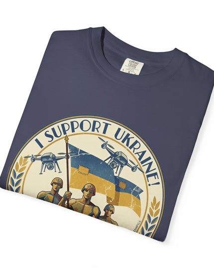 The 'I Support Ukraine!'  Deco, Unisex Garment-Dyed T-shirt