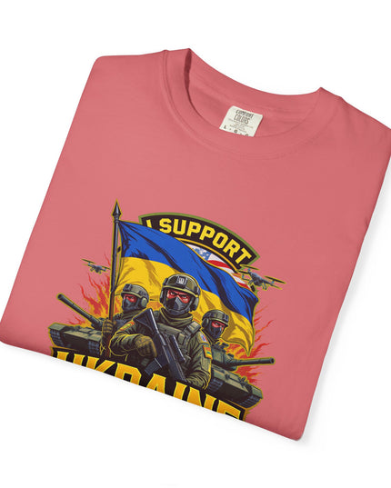 The 'I Support Ukraine!'  Cart,  Unisex Garment-Dyed T-shirt