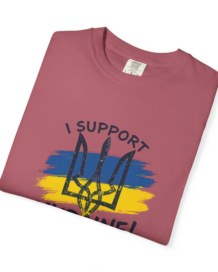 The 'I Support Ukraine!' Trident  Unisex Garment-Dyed T-shirt