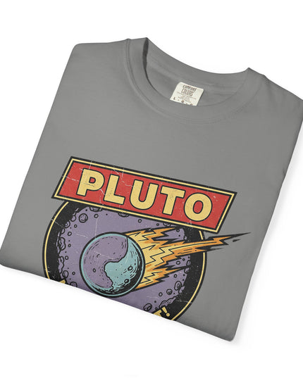 The 'Pluto, Never Forget!' Deco  Unisex Garment-Dyed T-shirt