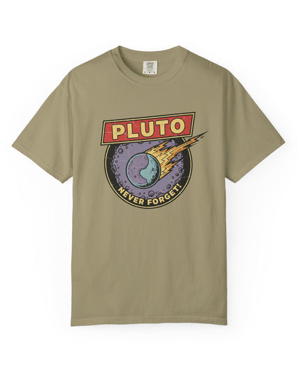 The 'Pluto, Never Forget!' Deco  Unisex Garment-Dyed T-shirt