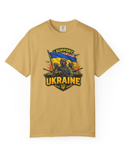 The 'I Support Ukraine!'  Cart,  Unisex Garment-Dyed T-shirt