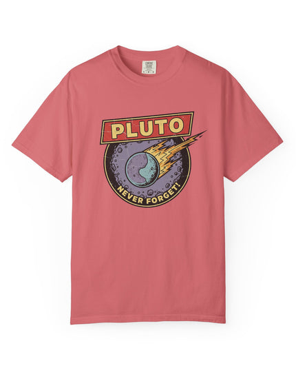 The 'Pluto, Never Forget!' Deco  Unisex Garment-Dyed T-shirt