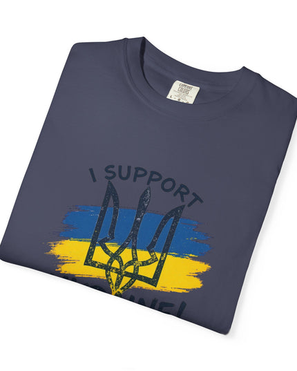 The 'I Support Ukraine!' Trident  Unisex Garment-Dyed T-shirt