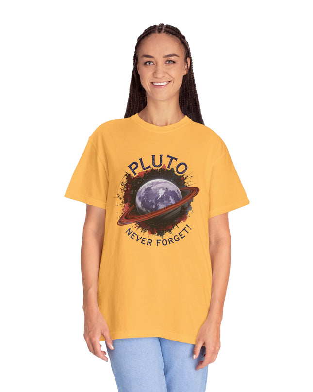 The 'Pluto, Never Forget!' Dram  Unisex Garment-Dyed T-shirt